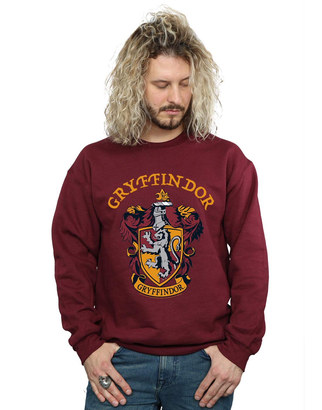 Absolute Cult Men's Burgundy Harry Potter Gryffindor Crest Sweatshirt XX-Large
