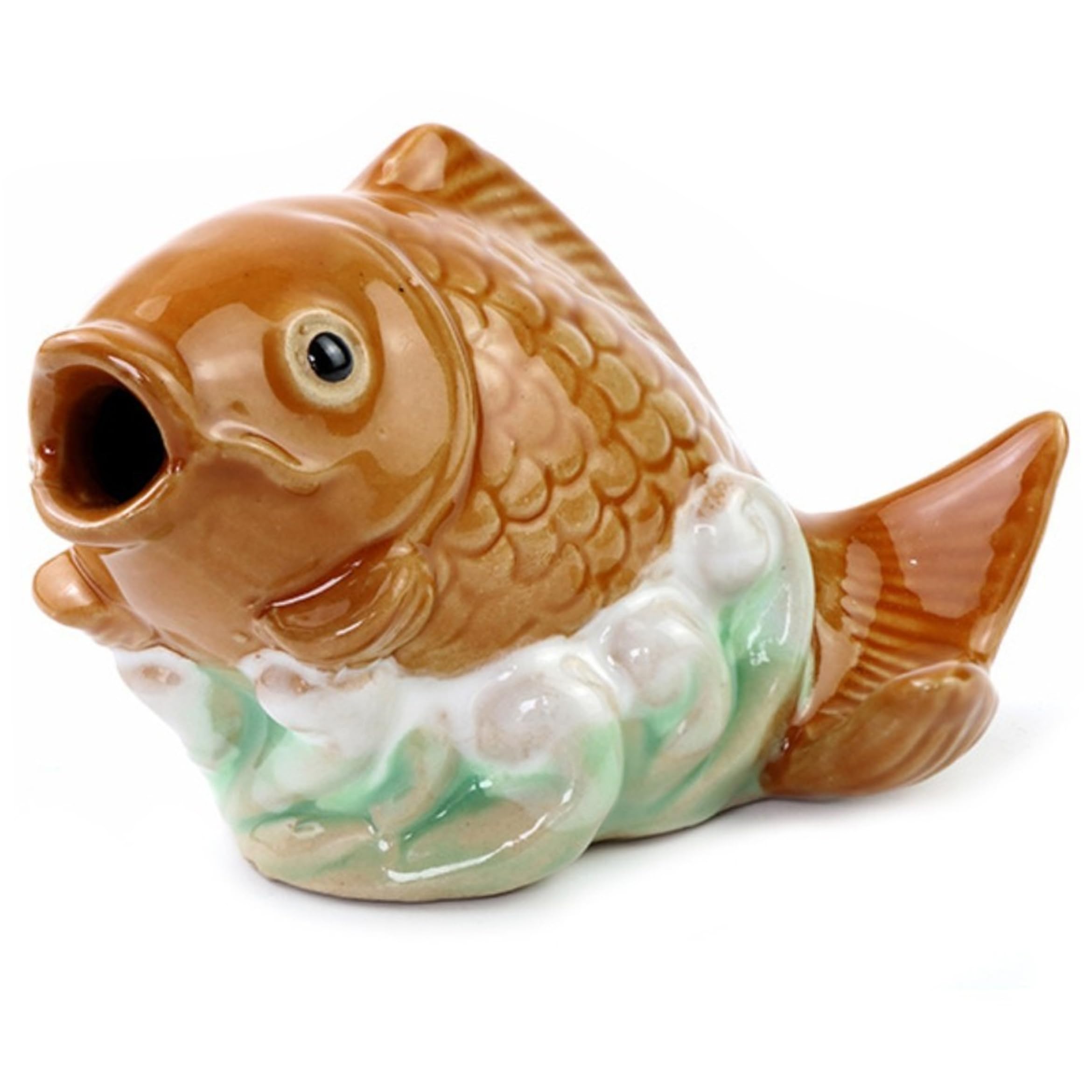Cracheur d'étang à Poissons Koi en céramique - Bec de Fontaine d'eau réaliste pour Petits étangs, Jardins et piscines Style 1
