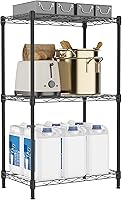 Vista 32 de Estantería de almacenamiento de alambre de 450 libras, estantería de 3 niveles, organizador de acero, estante de alambre para el hogar, cocina, Cromo