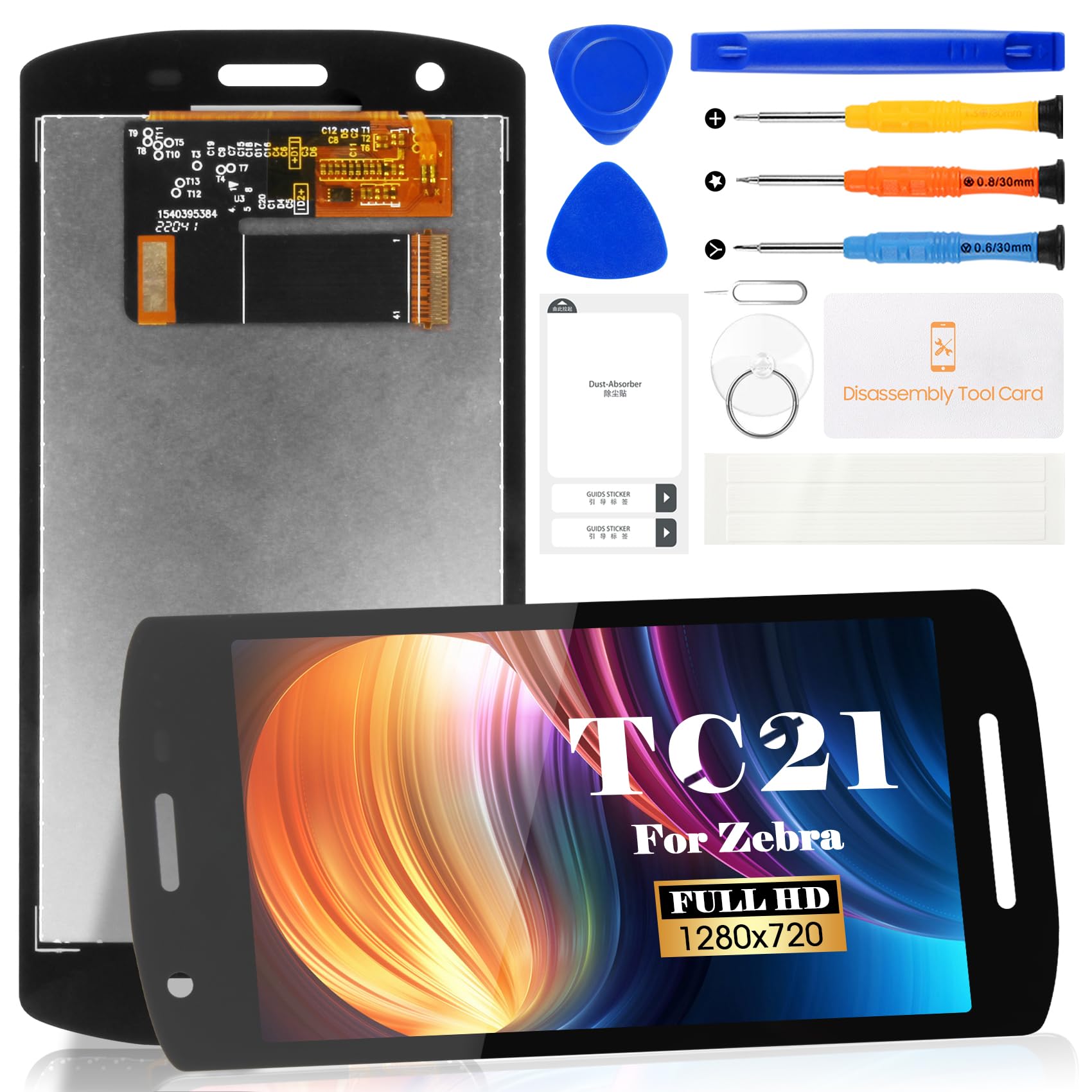 Kit de réparation d'écran tactile LCD pour Zebra TC21/TC26 pour Zebra TC21/TC26 (noir)