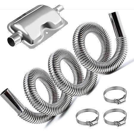 Abgasschlauch 25mm 300cm - Für Standheizungen & Stromerzeuger Mit Edelstahlklemmen