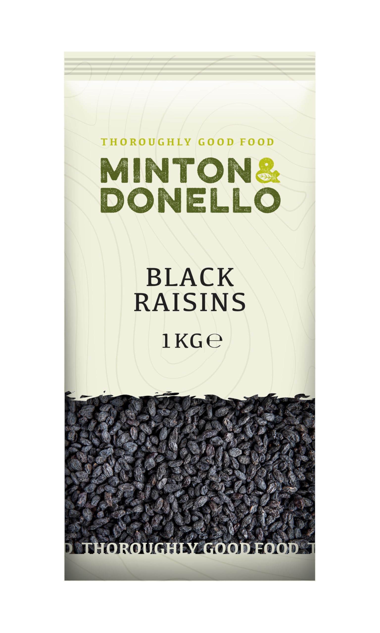 Minton & Donello - 1Kg Black Raisins - Suitable for Vegans and Vegetarians - GMO Free - Superfood - Lunch Snack - Healthy Snack