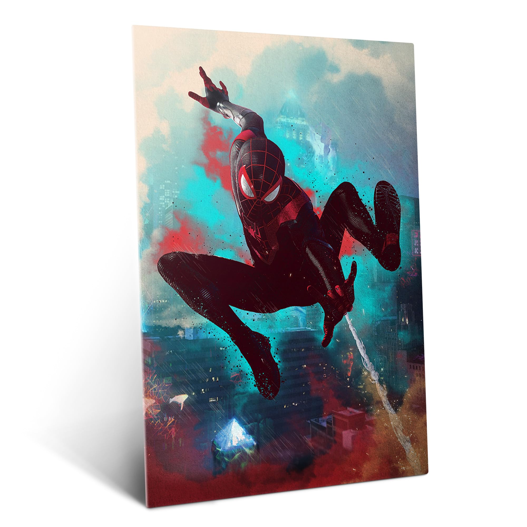Displate Officiel Marvel Poster Métallique Fixation Magnétique Licence Officielle Image Affiche de Haute Qualité Miles Morales Game - Hero 32x45cm - Matt