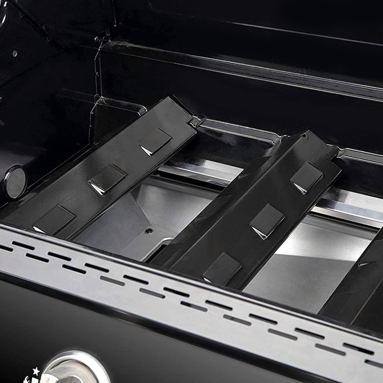 KIMISS 4 Pezzi in Acciaio Inossidabile, 4 Pezzi Barbecue a Gas Grill Piastra Riscaldante Tenda Termica per Barbecue Charbroil Parti di Ricambio Coperchio Domatore di per