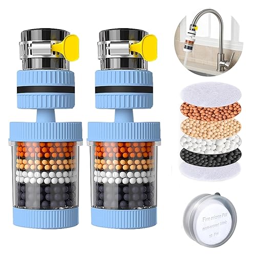 Filtro de agua para grifo, paquete de 2 filtros de agua para fregadero, purificador de filtro de agua para grifo, filtración de grifo de cocina,