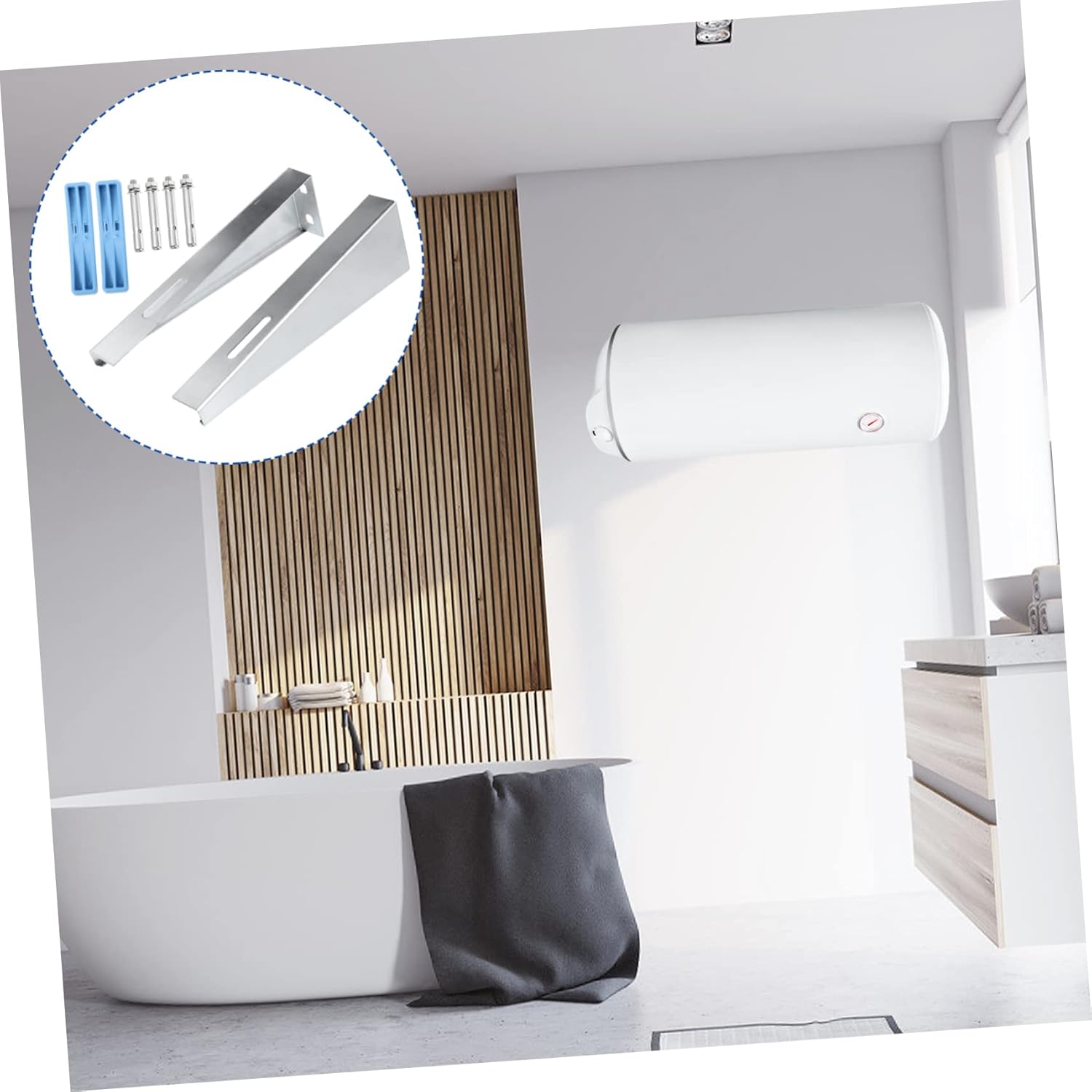 Uonlytech 2pcs Stainless Steel Storage Rack Water Heater Accessories Stand Easy Install Wall Mount