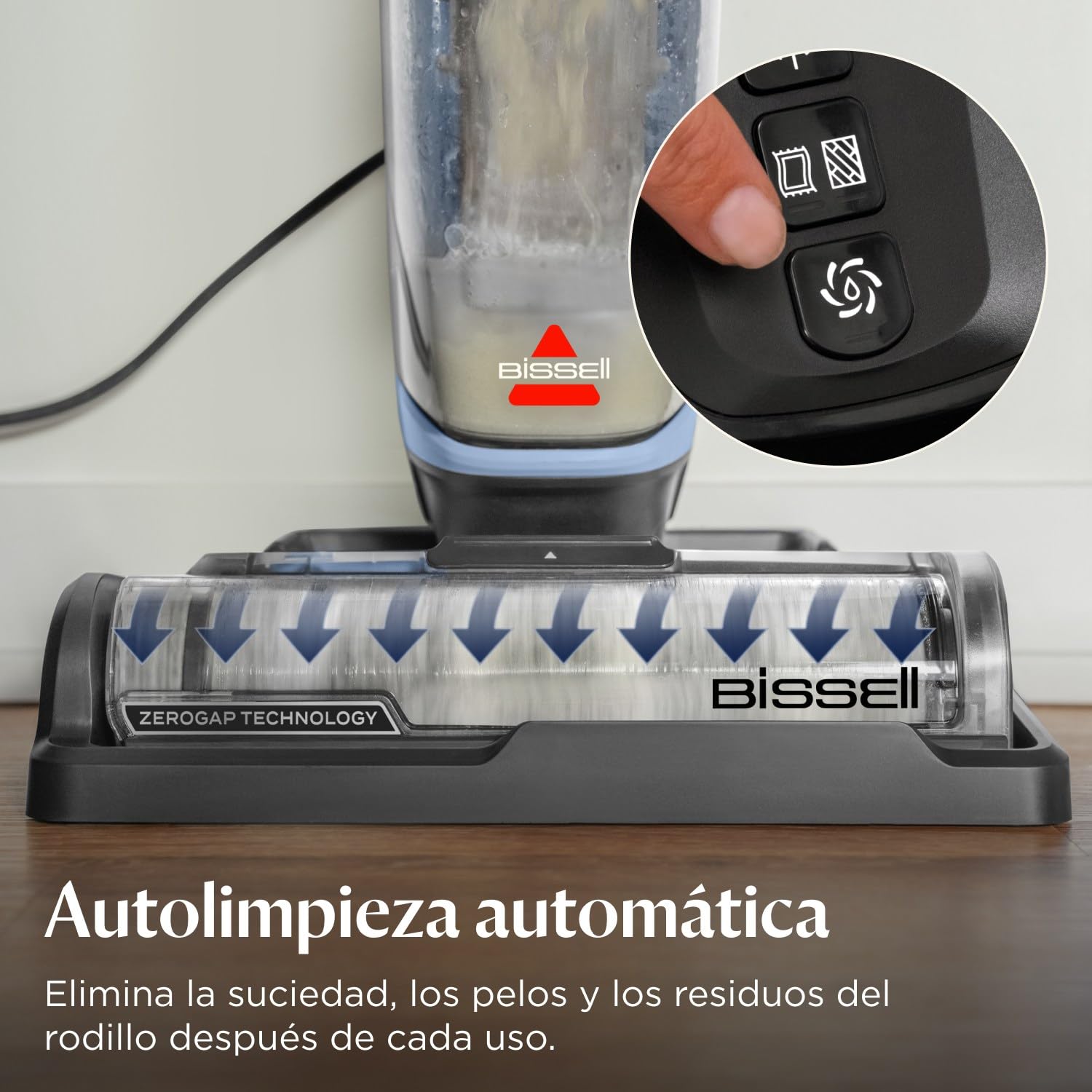 BISSELL CrossWave Edge, aspiradora de mano en seco y húmedo, limpieza potente de suciedad de mascotas, aspiradora en húmedo con tecnología ZeroGap, aspiradora para fregar, multisuperficie, 4088N