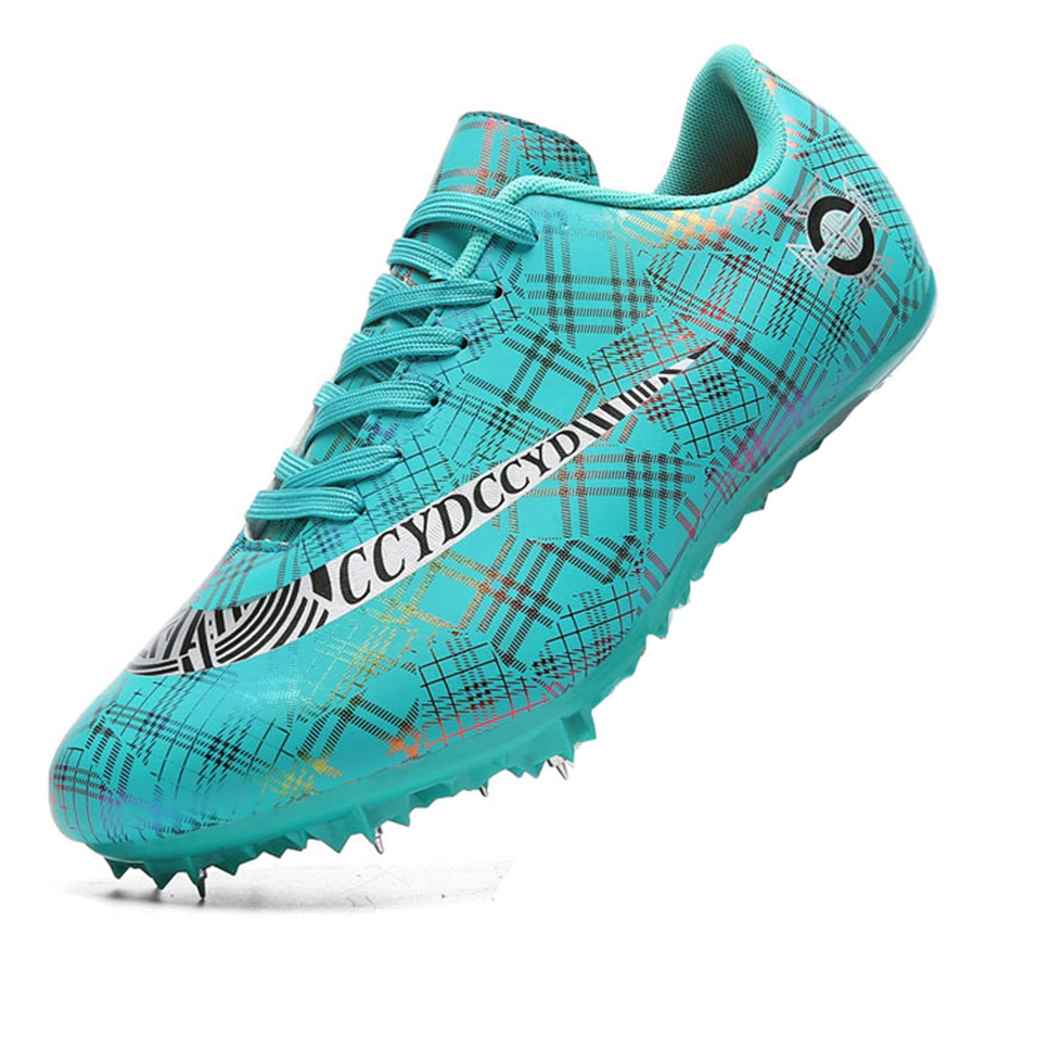 HESBITEUL Mens Track and Field Shoes Sprint Sport Sneakers Youth Professional Training Racing Running Shoes