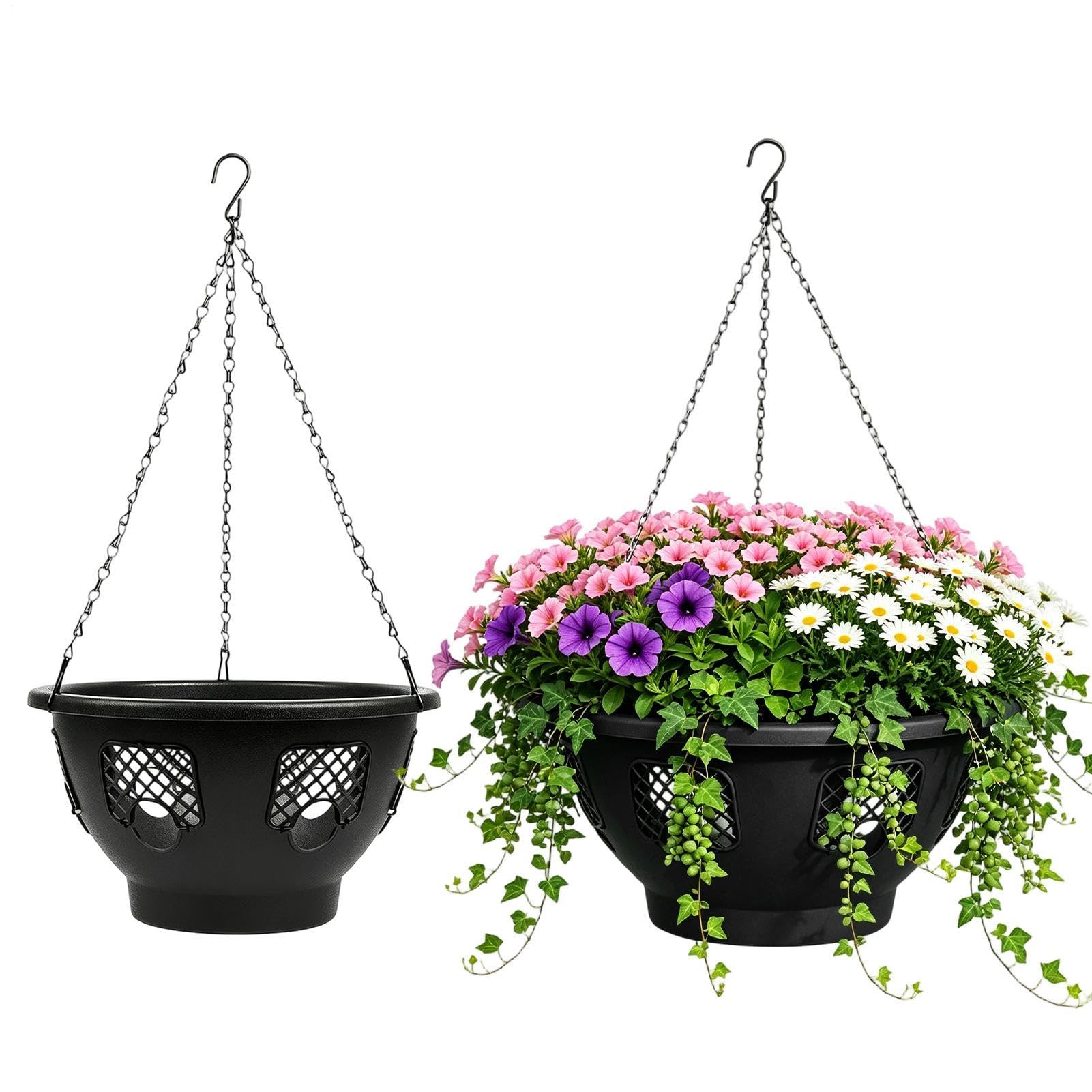 Generisch Hanging Planter Basket - 2Pc Strawberry Pot, Side Planting
