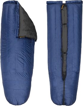 Featherstone Moondance 25 850 Fill Power Down Top Quilt Mummy Sleeping Bag Alternative for Ultralight Backpacking Camping and Thru-Hiking Color Navy/Grey