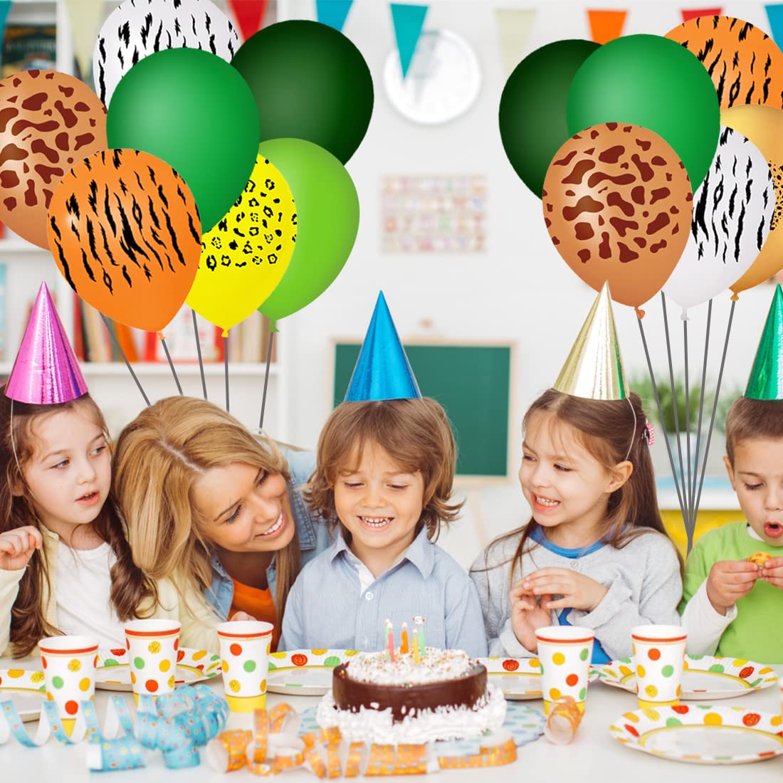 Pack 10 Globos De Lámina Con Número Animal Grande 23″ – Fiesta Infantil Selva, Cumpleaños Reino Unido, Multicolor