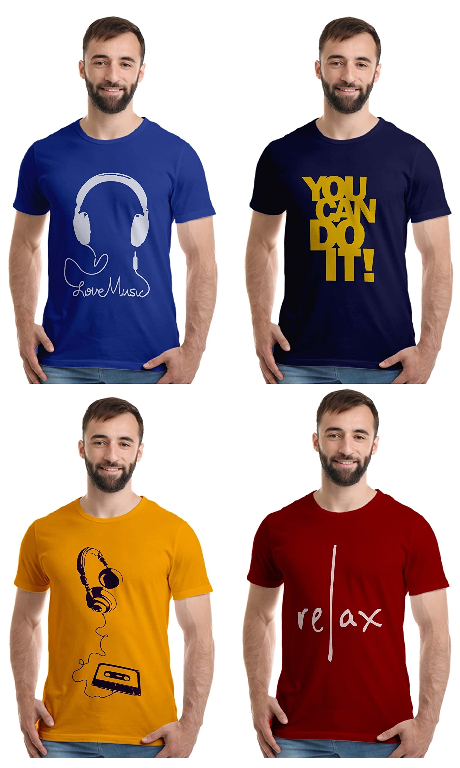 Boodbuck Printed T Shirt for Men Combo Pack of 3