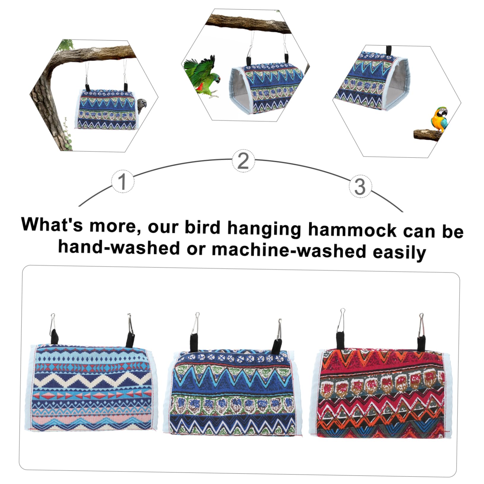 Housoutil 9pièces Hamac Suspendu pour Oiseaux De Perchoirs Tente Colorés pour Perroquets Refuge Douillet Et Amusant pour Petits Oiseaux Le Froid Et Sécurité