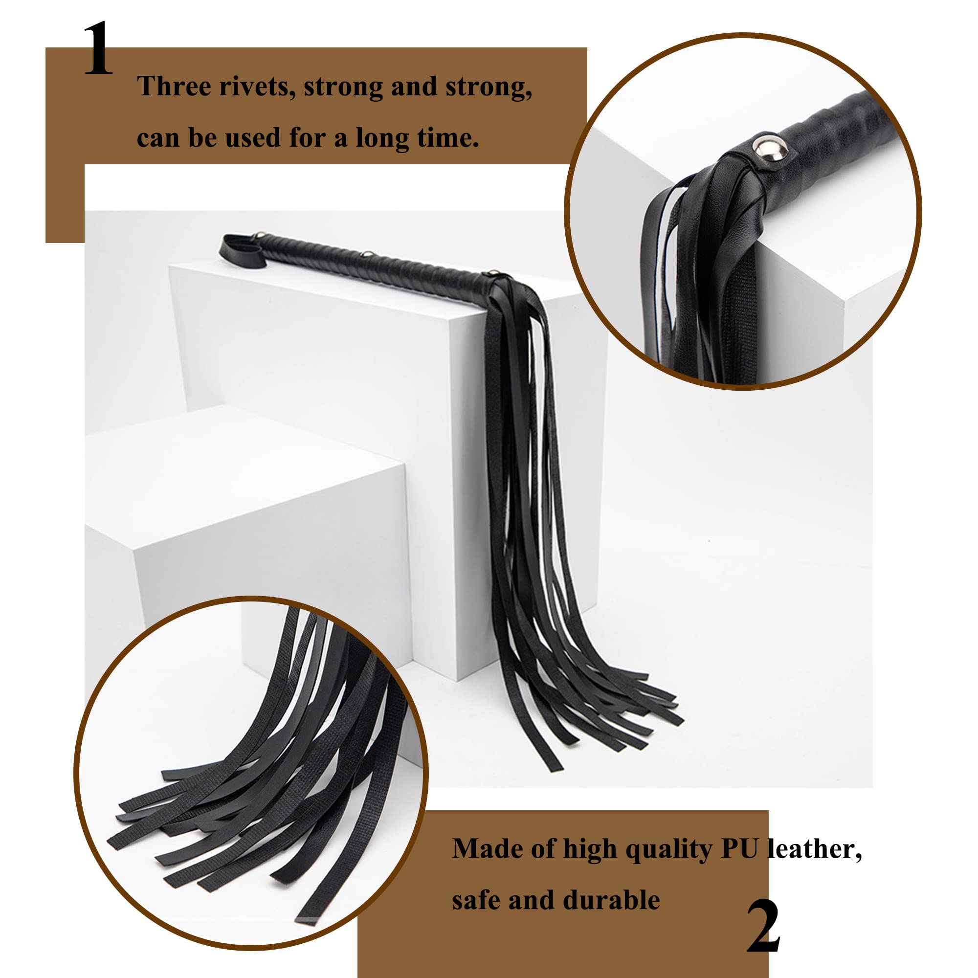 Pferde-Peitschen-Set – 30,5 Cm Leder-Crop & 38,1 Cm Kunstleder-Peitsche Für Training & Reiten