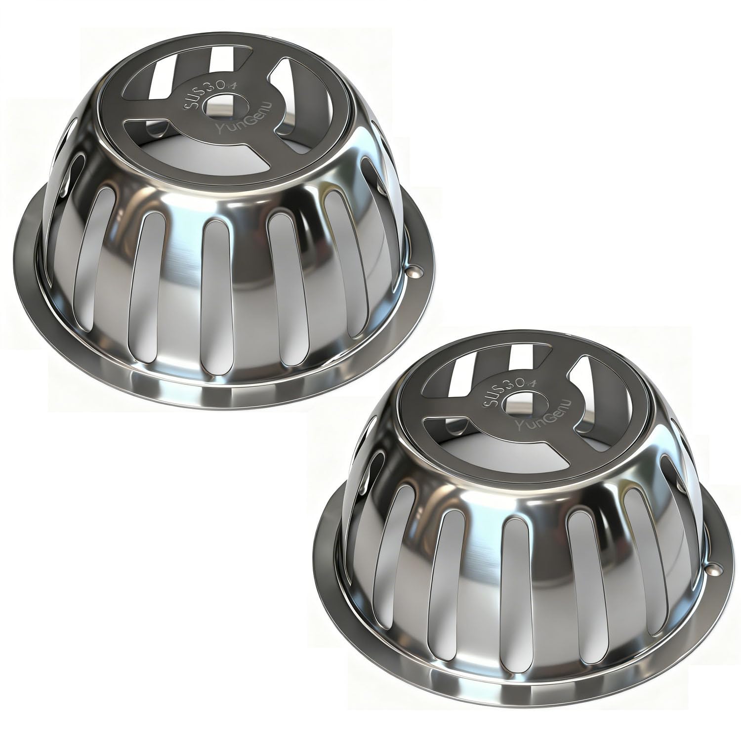SUS304 Stainless Steel Roof Dome Drain Cover Strainer Anti-Clogging Atrium Grate 2pcs/pk (Φ: 4 inch)