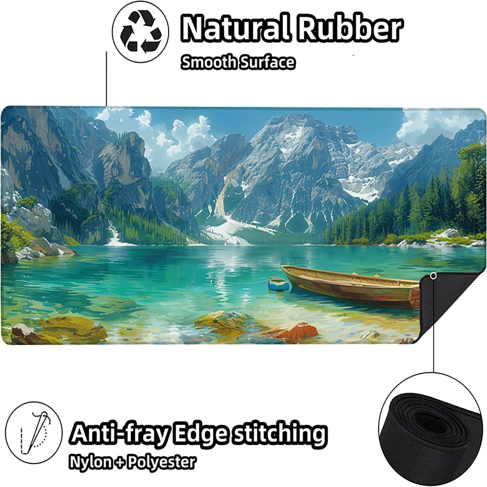 Paisaje Alfombrilla Ratón Gaming XXL 1500x800x3mm, Alfombrilla Gaming Verde Mousepad con Base de Goma Antideslizante Impermeable Desk Mat para Teclado y Raton Accesorios Gaming, Regalos de Hombre O-A