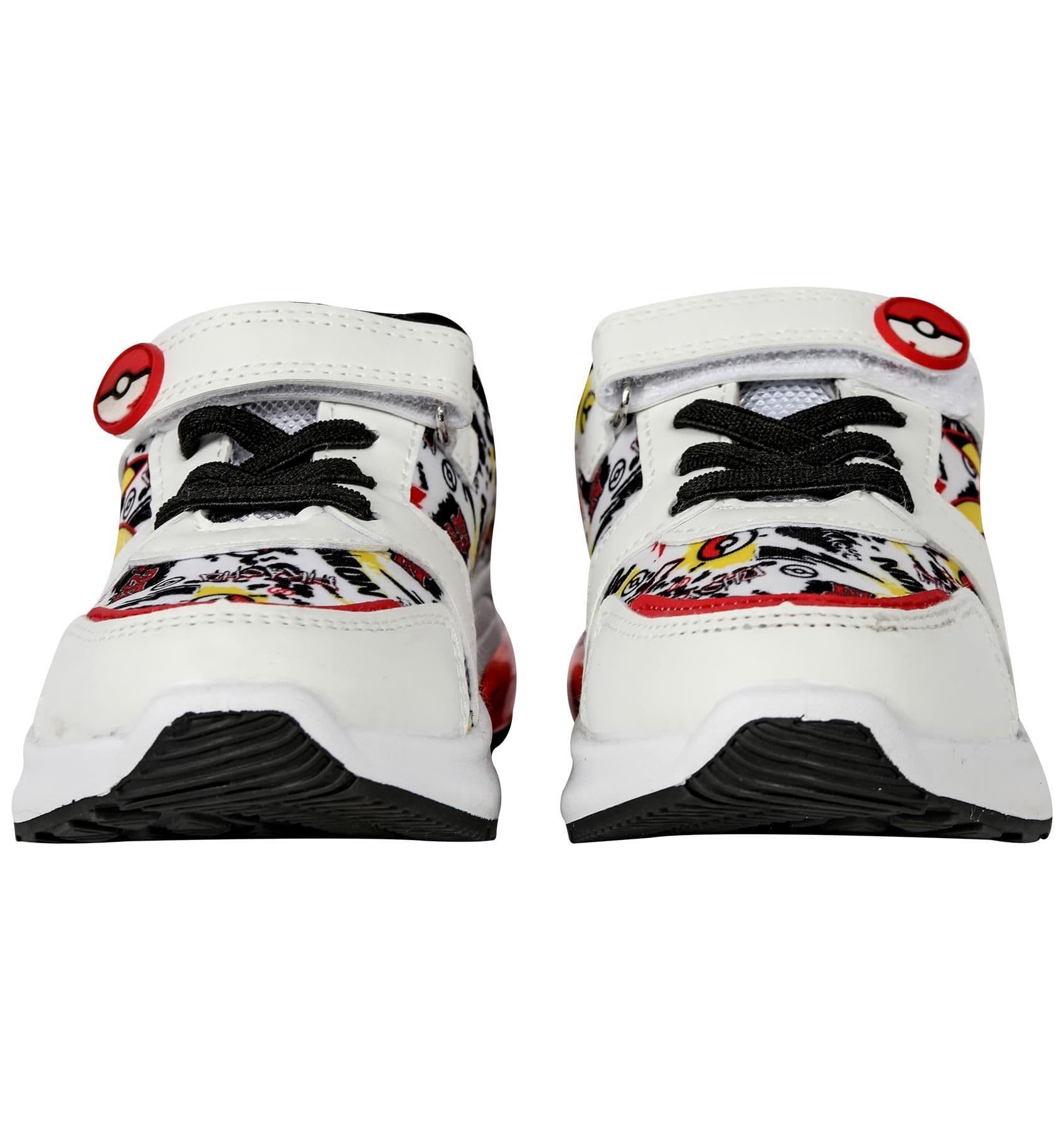 Pokémon Scarpe da ginnastica Pikachu per bambini e ragazzi, con licenza ufficiale, con suola lampeggiante a LED, tomaia in poliuretano e chiusura a sfera Pok Ball, esclusiva A2Z 4, design per bambini