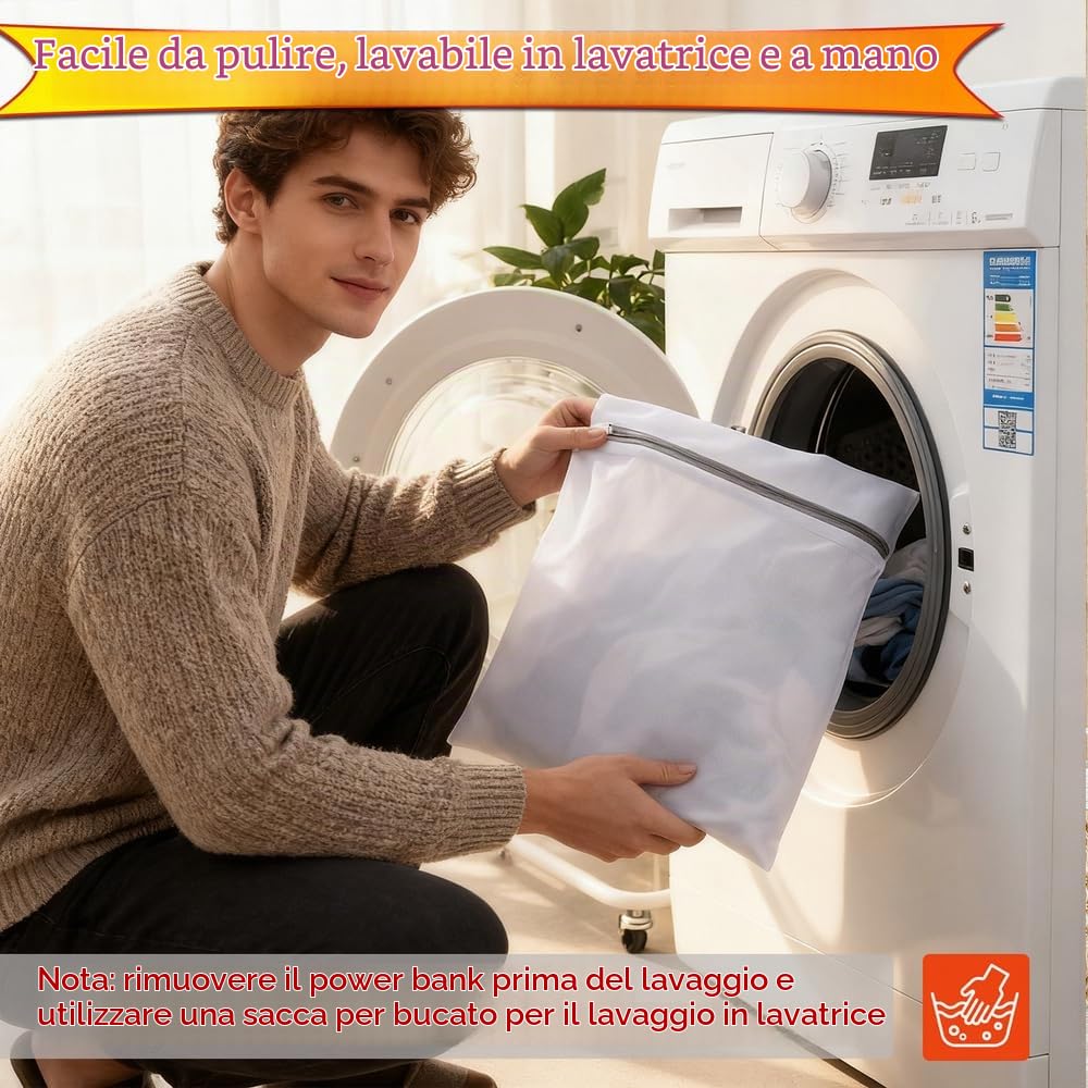 Completo Intimo Termico riscaldato da Uomini e Donne per Lo Sci Invernale,Tramite USB Riscaldamento Intelligente a 42 Zone Maglia e Pantaloni Termici S-4XL