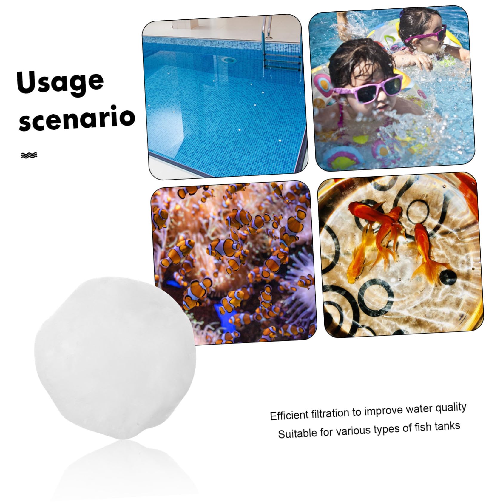 Mikikit Bolas Filtrantes para Piscina Reutilizable para Depuradora de Arena Filtro para Piscinas Desmontables y Limpieza Fácil y Duradera