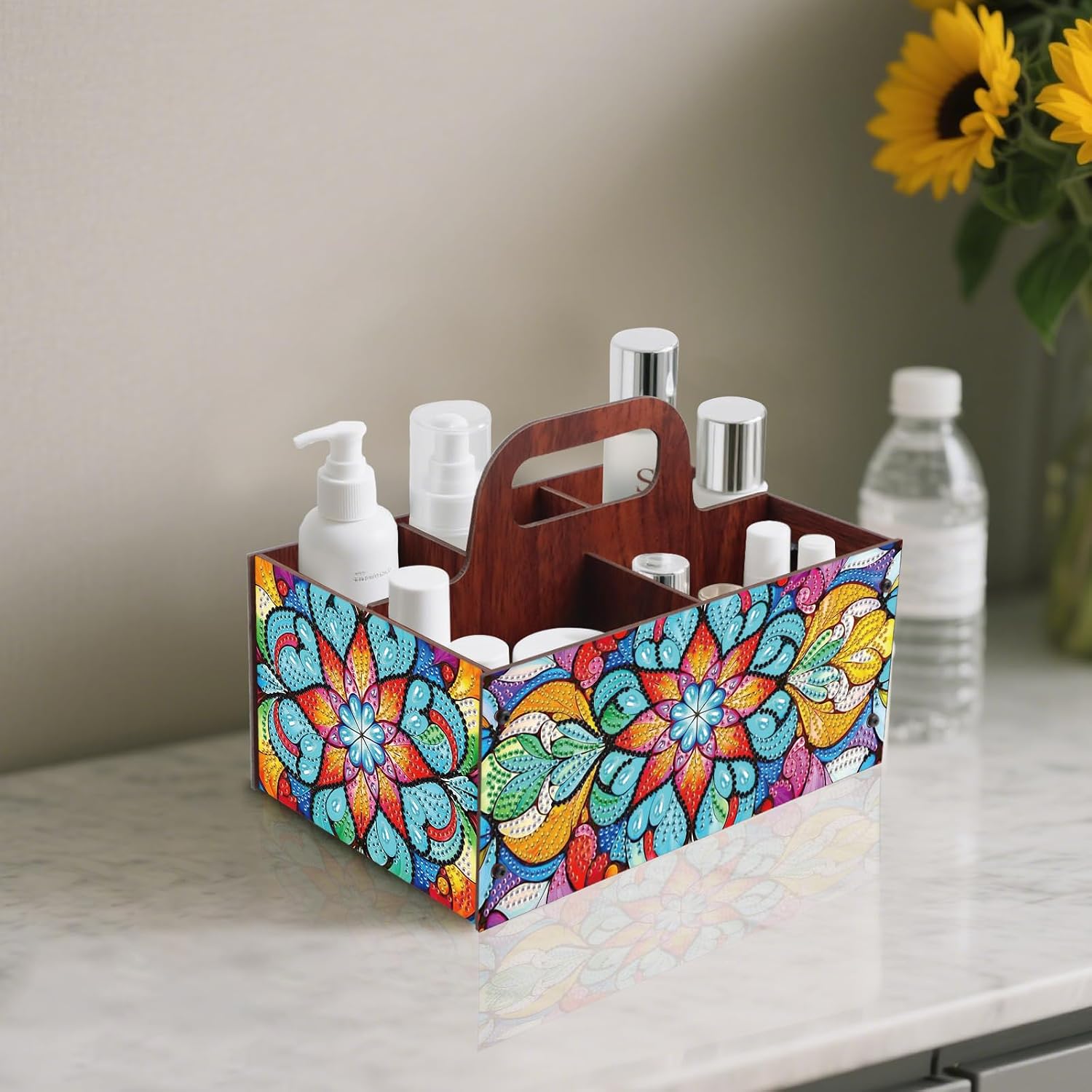 Tontut Diamond Painting Kit Storage Box, Suspended Flower 5D DIY Open Multi-Compartment Organizer for Storing Desktop Items, Snack Box, Handmade Creative Gift image 5