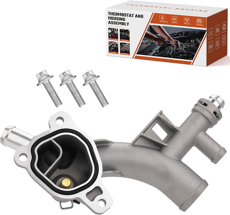 Carcaça de válvula termostática e saída de água ISINSWIFT em alumínio para Chevrolet Cruze, Sonic, Trax e Buick Encore 1.4L