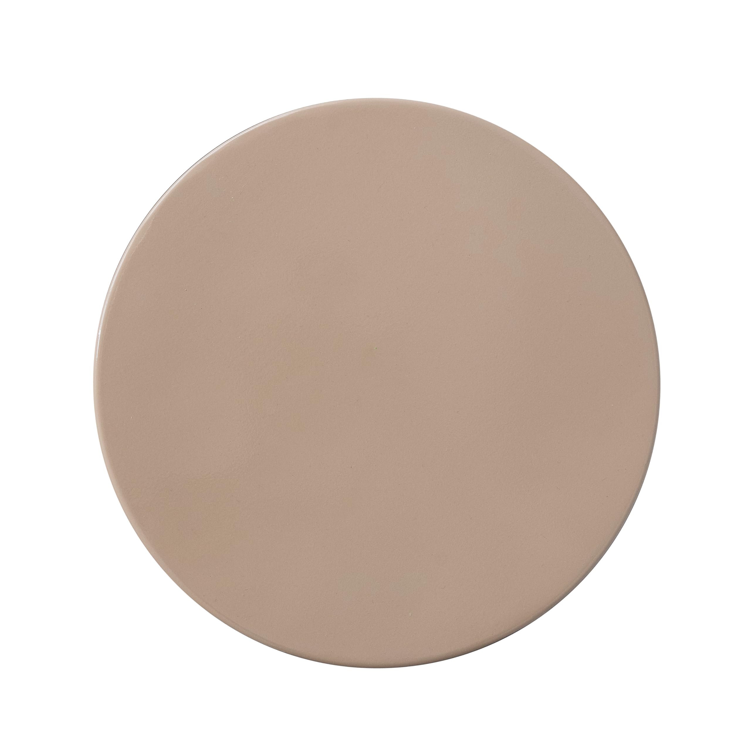 Bloomingville Round Enameled Metal Plant Stand or Martini Table, Cream