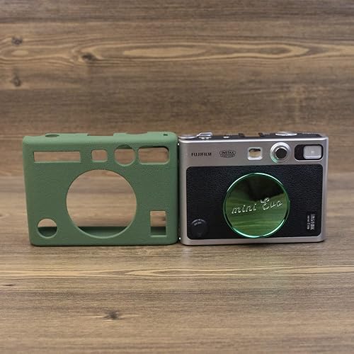 Miniatura 5 de Rieibi Funda de silicona para cámara instantánea Fuji Instax Mini EVO - Carcasa ligera de goma suave para Fujifilm Instax Mini Evo, color verde