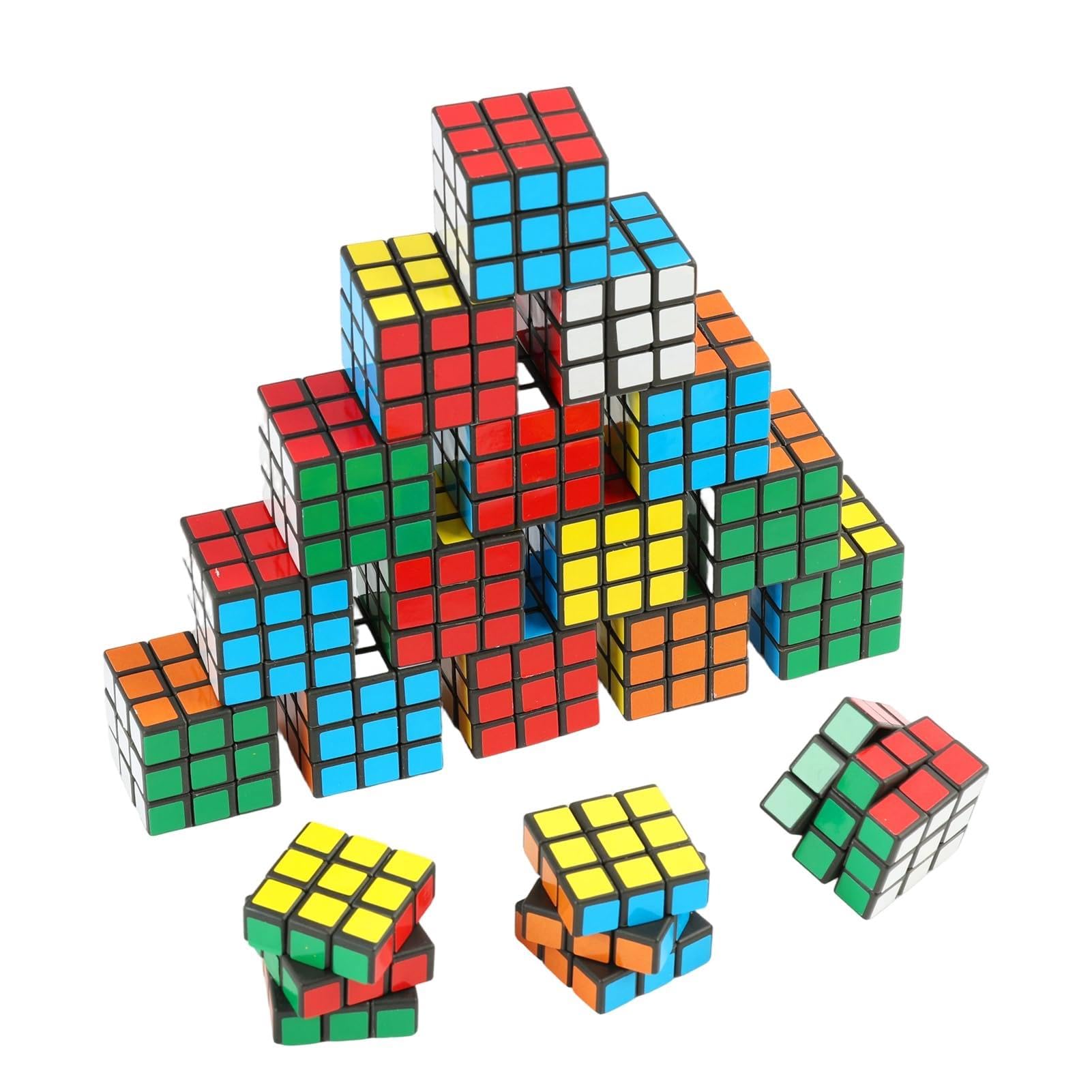 18-Pack Mini Cube Set, 3x3 cm Portable Puzzle Cubes,for Party Favors, Travel & Classroom Rewards - Educational Brain Teasers for Kids, Adults & Seniors,Gift for Birthdays & Holidays