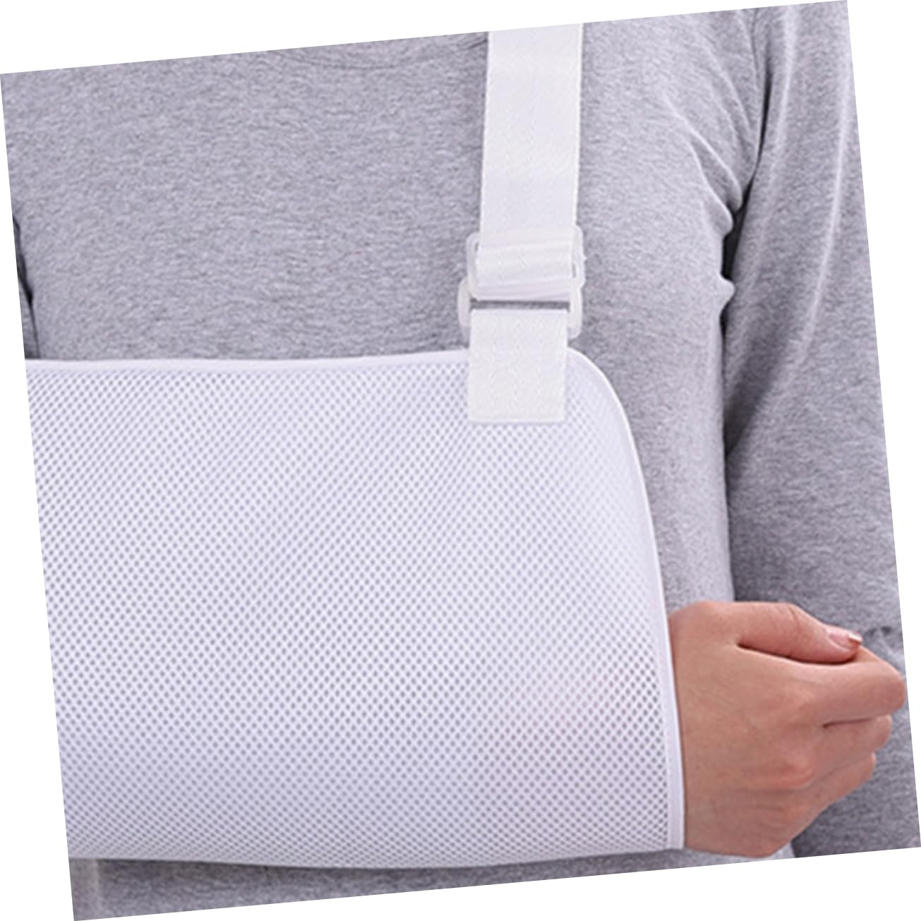 TOVINANNA Shoulder Immobilizer Arm Sling Broken Arm Brace Fractured Bones Immobilizer Sling Broken Arm Support Breathable Arm Brace Adjustable Medical Sling Shoulder Sling White
