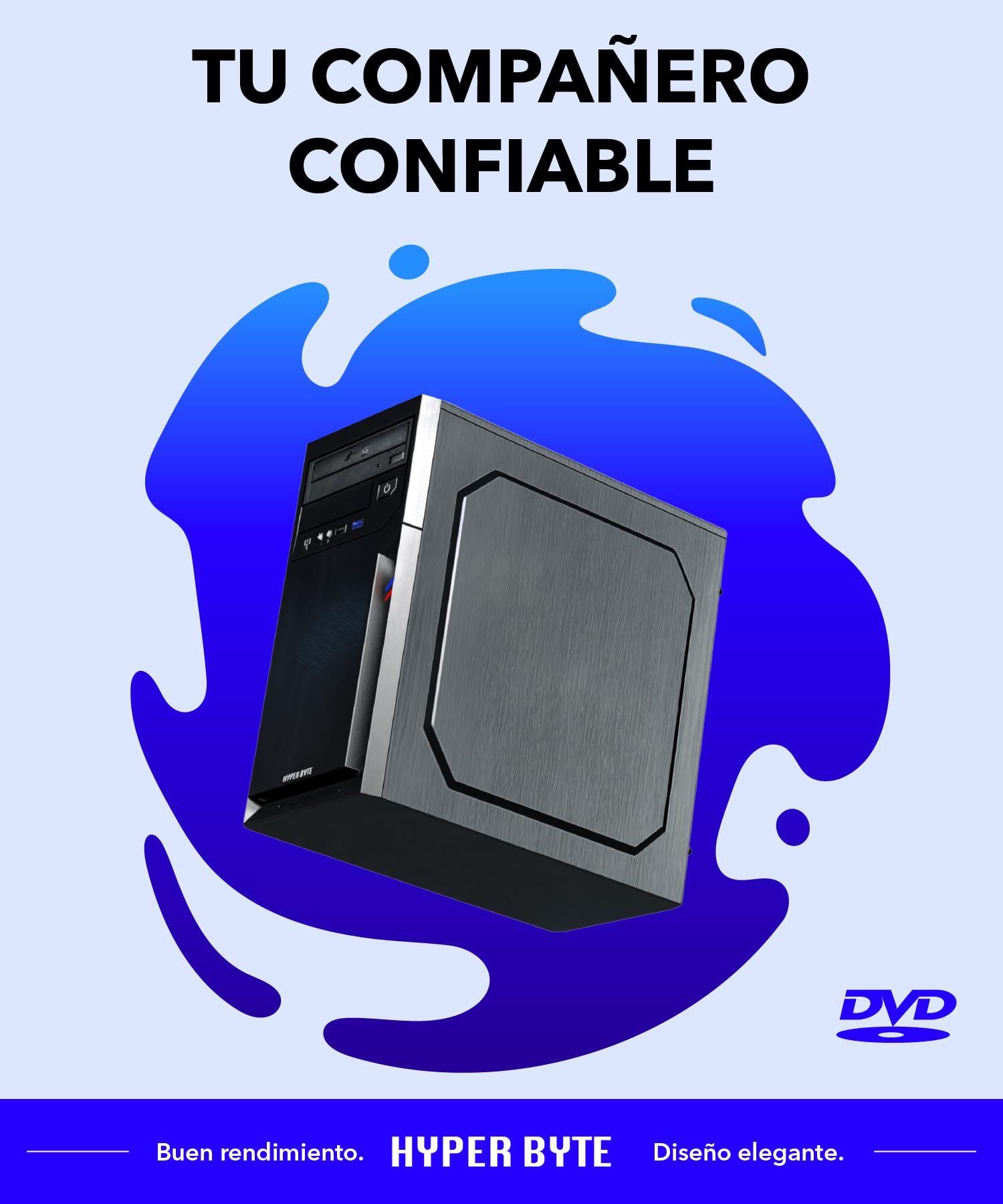 Hyper Byte® Ultra Office PC - Ordenador de gama alta con procesador Inte Core i5-10400F - NVIDIA GT730 a 4,4 GHz - 16 GB de RAM - 512 GB de SSD + Windows 11 Pro WLAN - Potente PC torre para la oficina