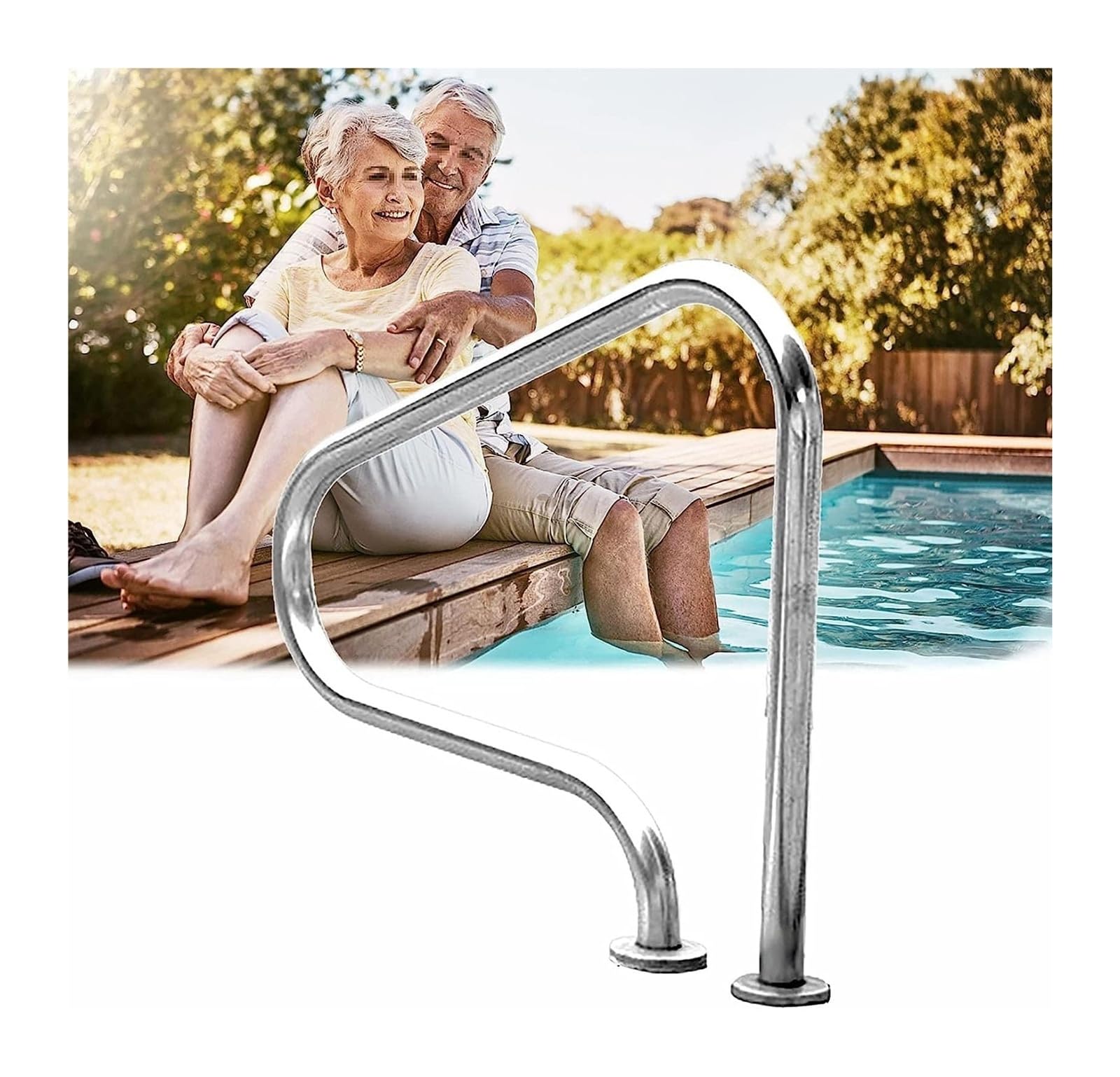 Garde-corps de piscine 80 cm barre d'appui antidérapante avec kit d'installation au sol