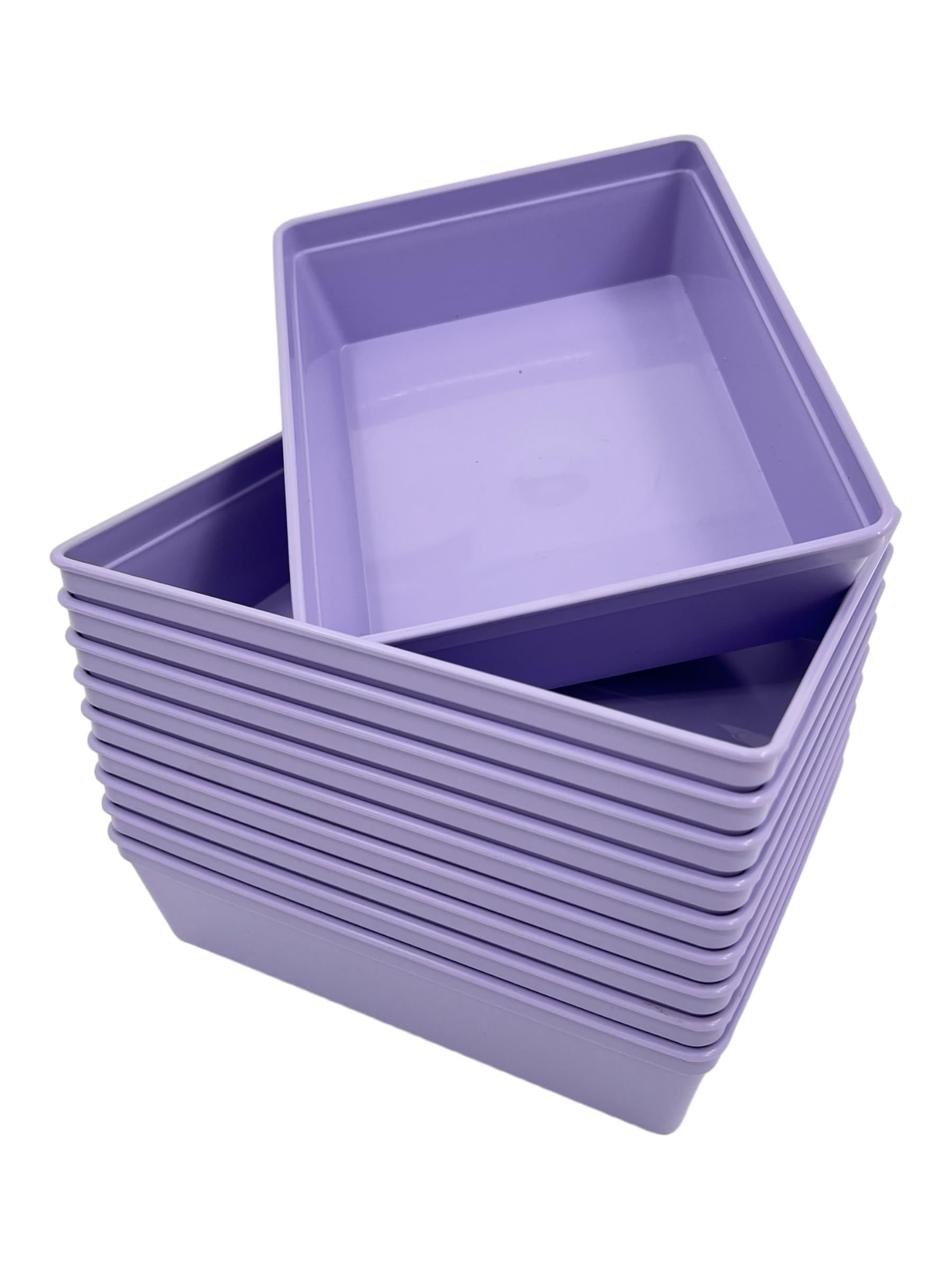Chabrias Ltd Lavender Plastic Activity Trays, Colours Kids Play Art Tray Crafts Toy Organizer Tray (Pack Of 10) - Uk Made (, 20 X 15 X 5Cm)