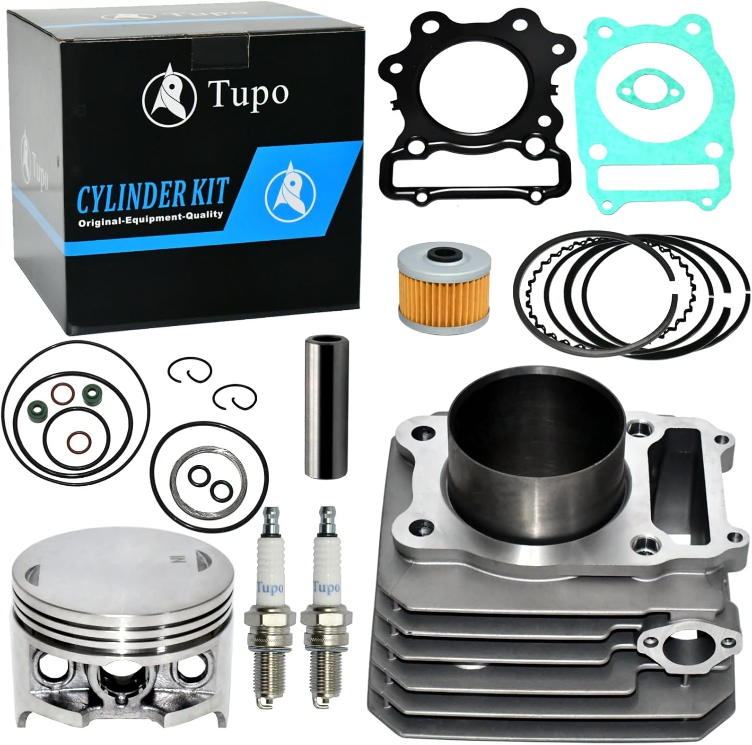 Tupo 74mm Air-Cooled Cylinder Piston Ring Gasket Top End Rebuild Kit Compatible with Honda 300 Fourtrax 300 TRX300FW TRX300 Fourtrax300 4x4 2x4 1988-2000