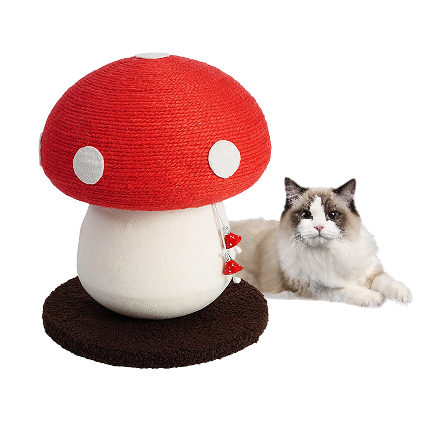 Griffoir pour Chat Champignon - Poteau à gratter pour Chaton avec Jouet d'exercice pour Chat Champignon - Le Chat interactif Multifonctionnel Joue Le grattoir Mignon de Chat pour Les Chats