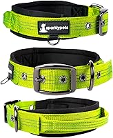Vista 7 de SparklyPets Collar de perro resistente con asa para perros medianos y grandes, collar profesional con costuras reflectantes, mango suave y hebilla