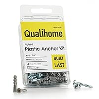 Vista 12 de Qualihome Kit de Anclajes de Plástico Acanalado para Paneles de Yeso - Anclajes de Pared y Tornillos para Paneles de Yeso Incluye Anclajes