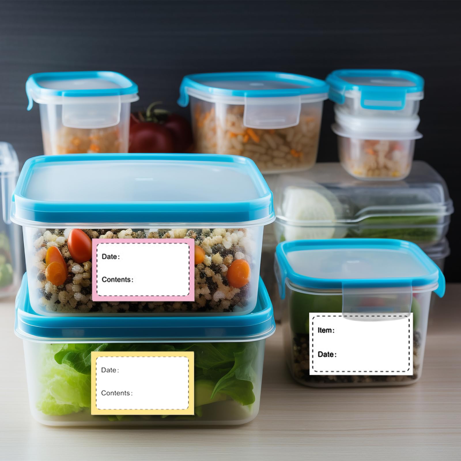 Freezer Labels Kitchen Storage Adhesive for Fridges Management 250Pieces Stickers Roll