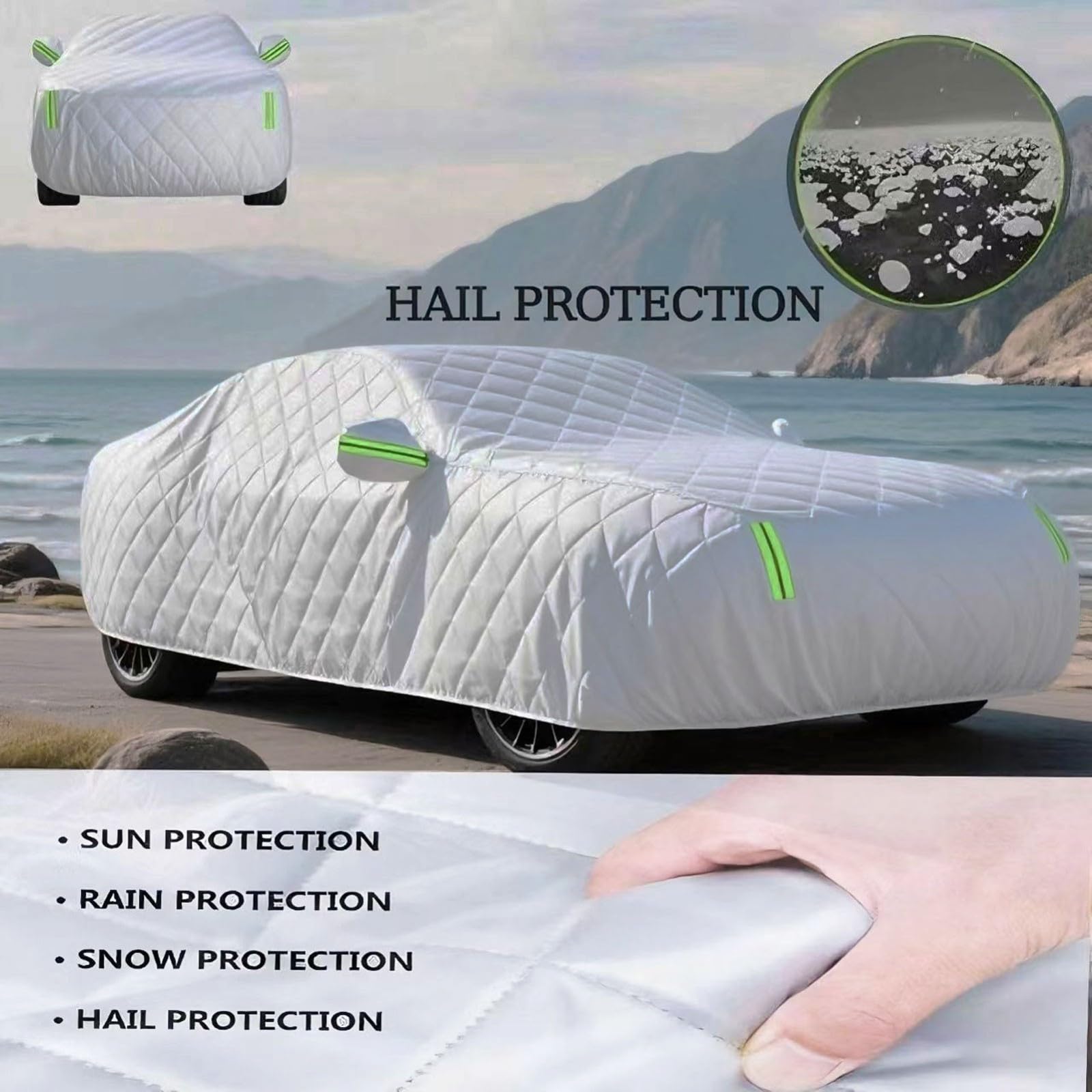 Hagelschutzplane für Skoda Scala Auto Abdeckplane Autoabdeckung Wasserdicht SUV Hagelschutzgarage Abdeckplane für Hagel Sonne Regen Schutz Hagelschutz Vollgarage