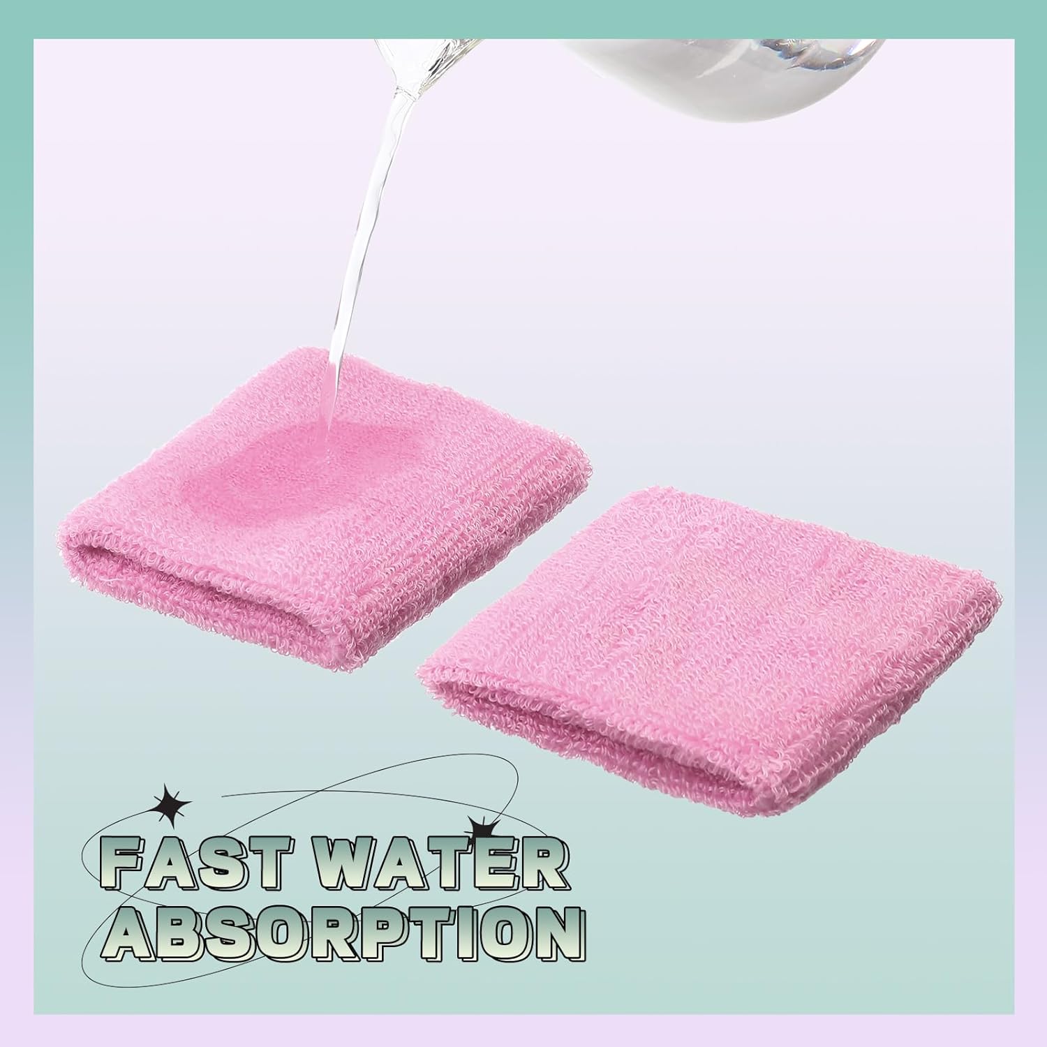 WILLBOND 8 Pack Wrist Sweatbands Sports Wristbands Tennis Sweatbands Neon 80s Thick Cotton Gymnastics Sweat Band International Sports Athletic Wristband for Men Women Party Supplies - Image 6