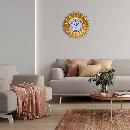 Miniatura 7 de Relojes de pared con pilas, reloj de pared analógico pequeño clásico dorado de 10 pulgadas para cocina, oficina, baño, dormitorio