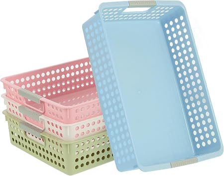 4 Piece Storage Basket Classroom Organization Storage Paper Tray Holds 4A Paper Trays for Classroom Home Handicrafts Storage Library Drawers Office Arts Crafts Supplies