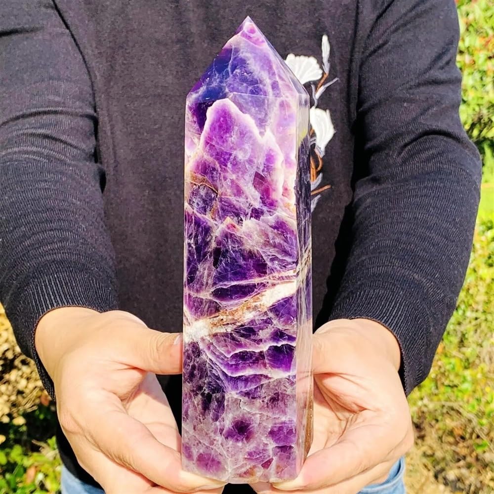 KJEBVHIRS Beautiful Dream Amethyst Obelisk Crystal Column Ornaments (Size : 750-800g)