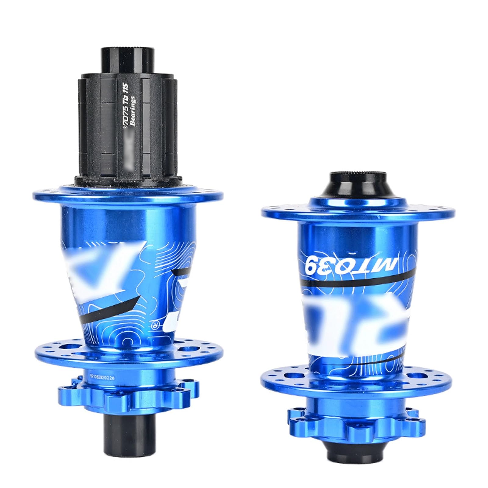 Set di Mozzi Anteriori Posteriori per Mountain Bike 32 Fori 6 Bulloni Mozzo Freno a Disco Sgancio Rapido/Passante Mozzo Alxe HG/XD/MS(Blue Ta,MS)