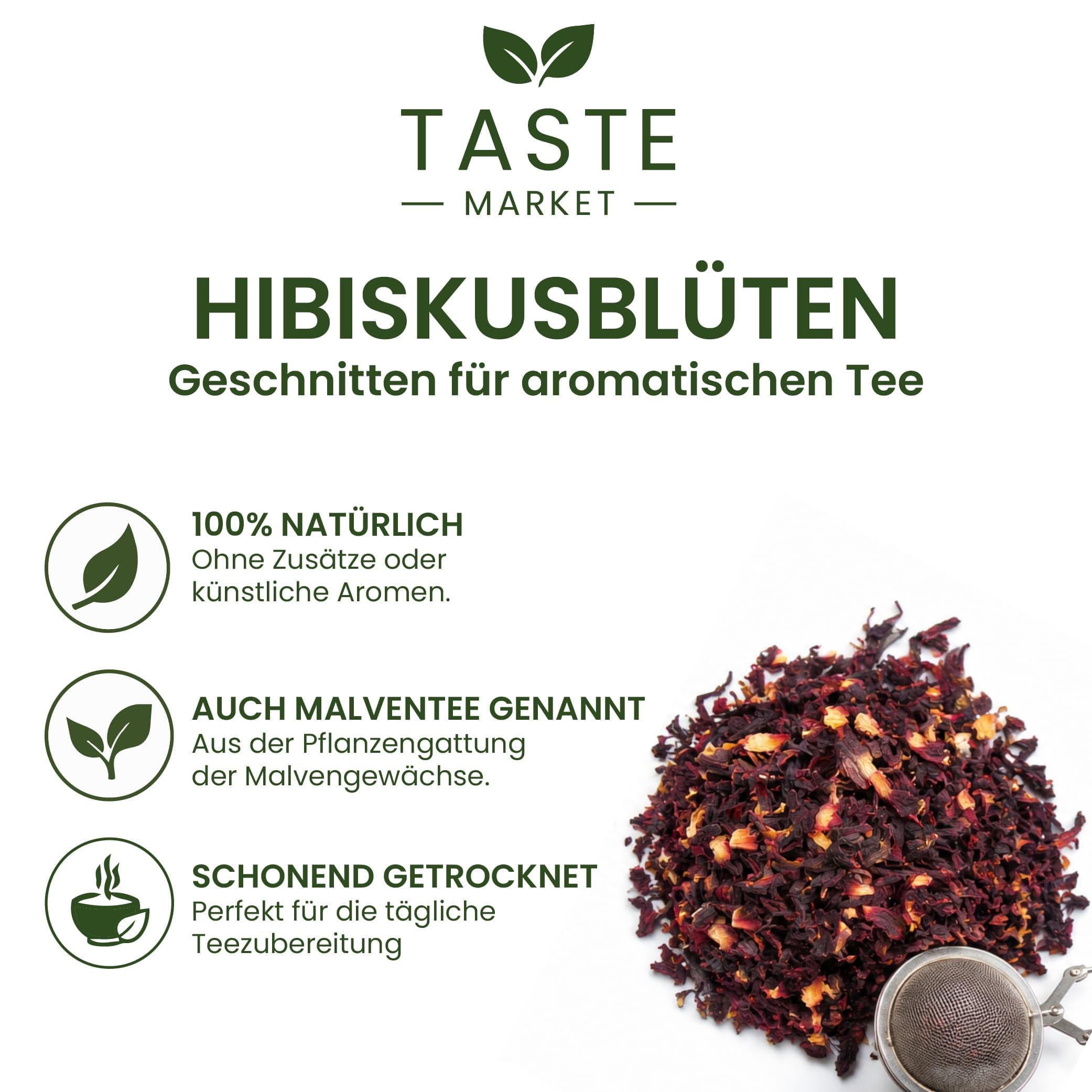 5 kg GRÖSSENAUSWAHL Hibiskustee | Hibiskusblütentee | Hibiskus Blüten Tee | getrocknet geschnitten | Malve
