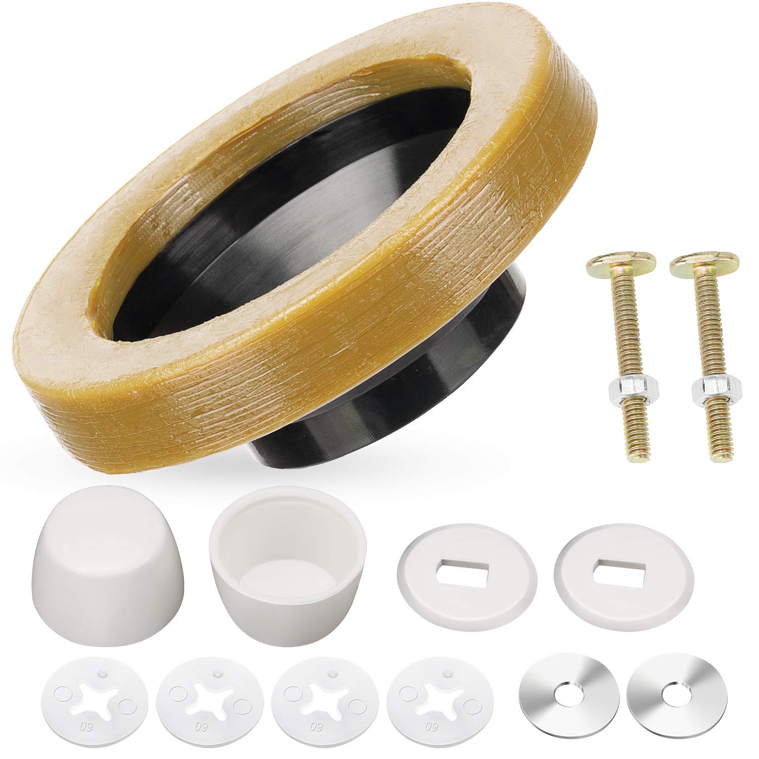 Buy OIIKI 11 Pieces Toilet Wax Ring Kit with Bolts, Bolt Caps, Thick