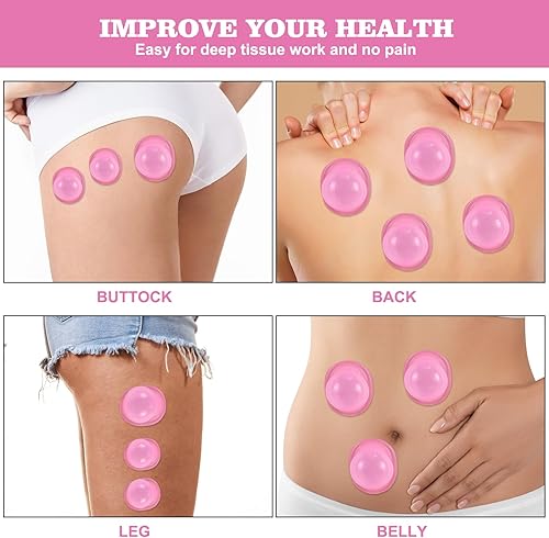 Miniatura 2 de Juego de terapia de ventosas de silicona, kit de ventosas para terapia de masaje, juego de ventosas para eliminar la celulitis, masajeador de copa