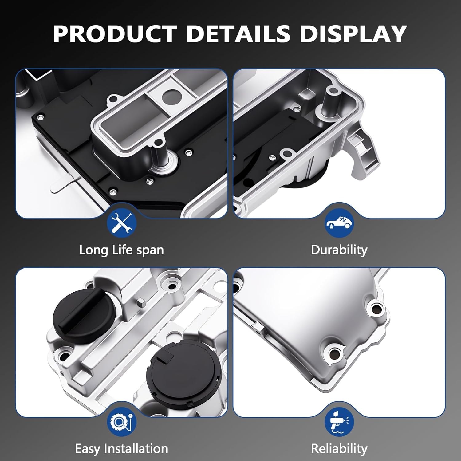 Upgraded Aluminum Engine Valve Cover W/Gasket Bolts and Oil Filler Cap for 1.4L 2011-2016 Cruze, 2013-2021 Encore, Trax, 2012-2020 Sonic, 2013-2015 Tracker, 11-15 Volt, 14-16 ELR OE#264968, 55573746