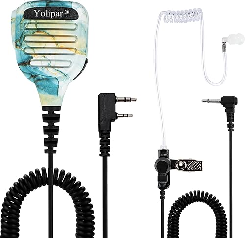 Micrófonos a prueba de agua compatibles con radios Baofeng BF-F8HP UV-82 UV-5R y Kenwood BTECH Retevis TYT Radios Altavoz Mic Walkie Talkie Radios