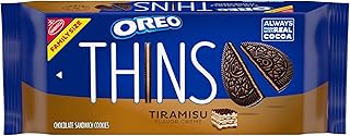 OREO Thins Tiramisu Creme Chocolate Sandwich Cookies, Family Size, 11.78 oz