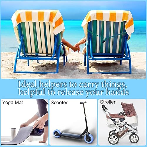 Pacote com 2 alças de transporte para cadeira de praia, cadeira dobrável, ajustável, alça de transpo